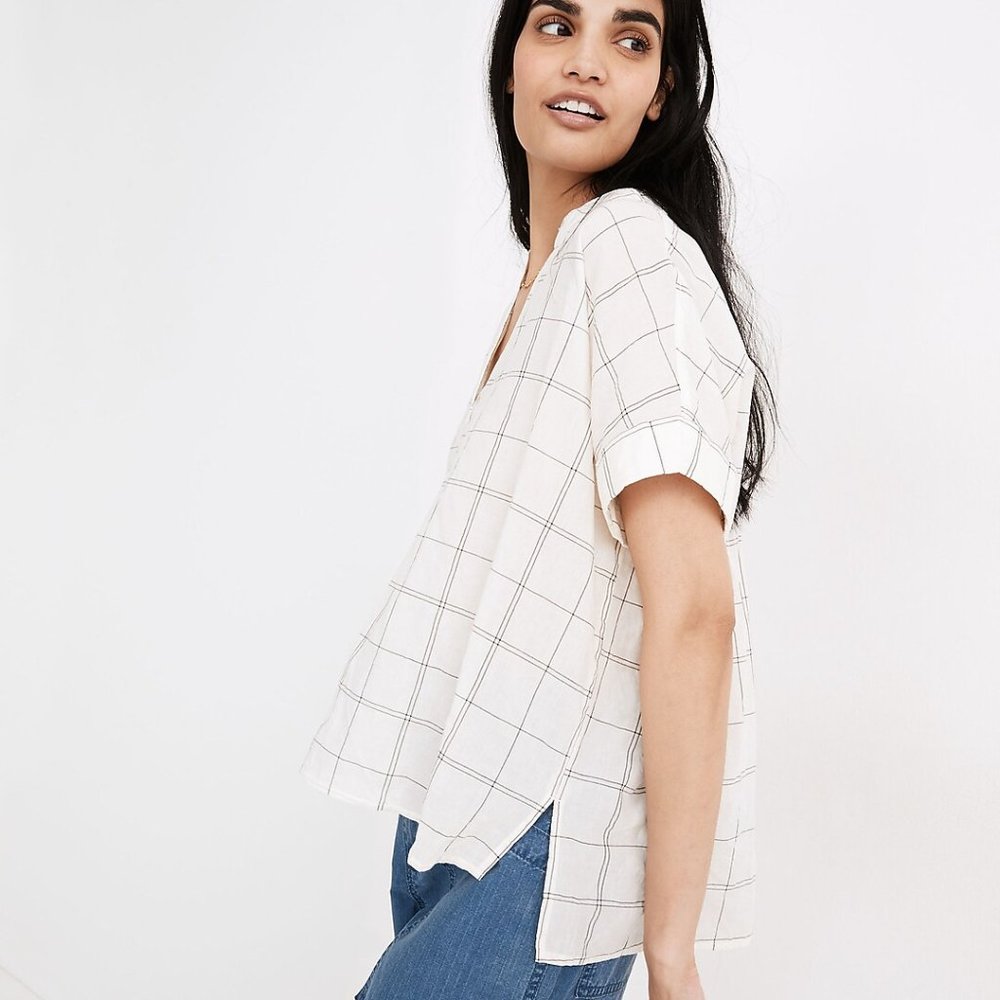 Madewell Lakeline Popover Shirt in Windowpane